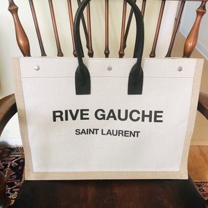 YSL Saint Laurent Rive Gauche Canvas Tote Like New